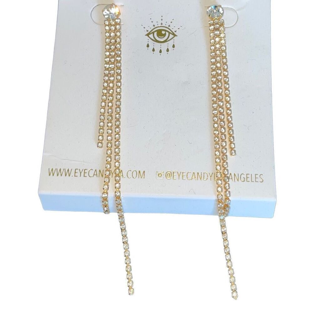 EyeCandy LA Crystal Fringe Statement Earrings